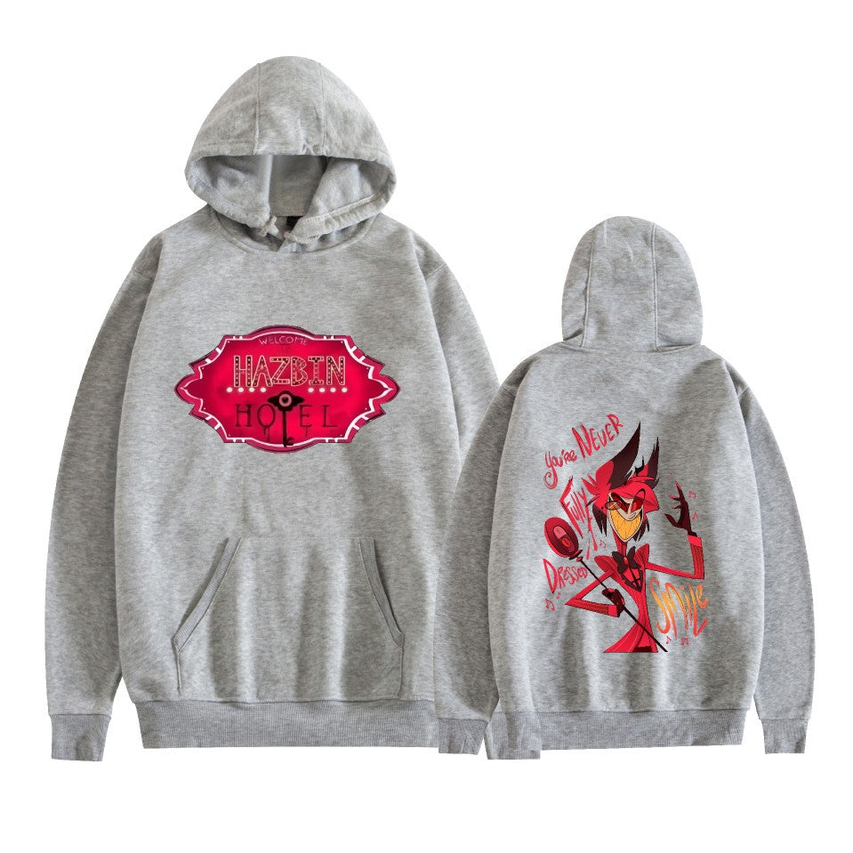 New Amazon AliExpress Hell Inn Anime Rim Perimeter Printed Casual Loose Men's and Women's Hoodie