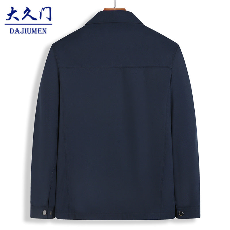 Jacket Coat Men's Autumn New Business Casual Loose Lap Upper Clothes for Middle-aged and Elderly Dad Men's Jacket