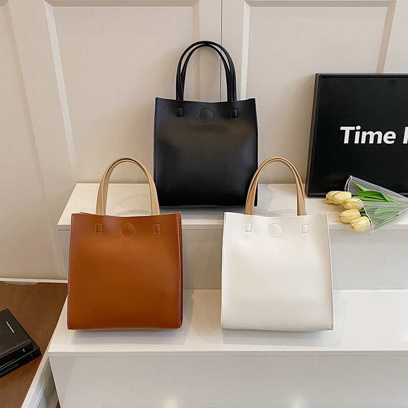 Popular Large Capacity Women's Bag Simple Western Style Trendy Commuter Handbag Texted Handbag Niche Tote Bag for Women
