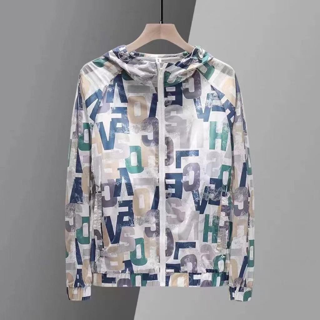 2024 New Printed Sunscreen Clothing Men's Summer Anti-UV Ice Silk Lightweight Breathable Outdoor Quick-drying Fishing Suit