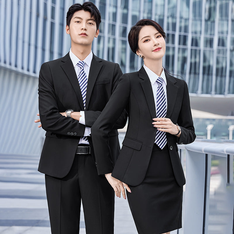 Suit Set Men's Business Wear Men's and Women's Same Formalism 4s Shop Tooling Sales Department Autumn and Winter Vest Work Clothes Suit