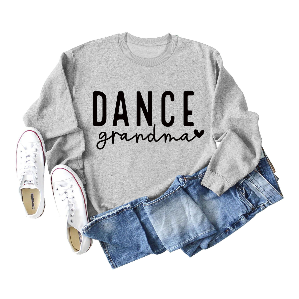 Amazon independent station Dance grandma love letter fashion loose round neck autumn and winter long sleeve sweater women