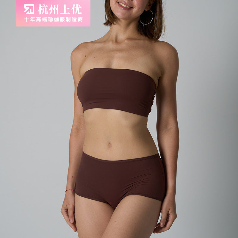 Underwear Set Tube Top Tube Top Strapless One-Piece Nylon Nude Seamless Bottoming Underwear for Women