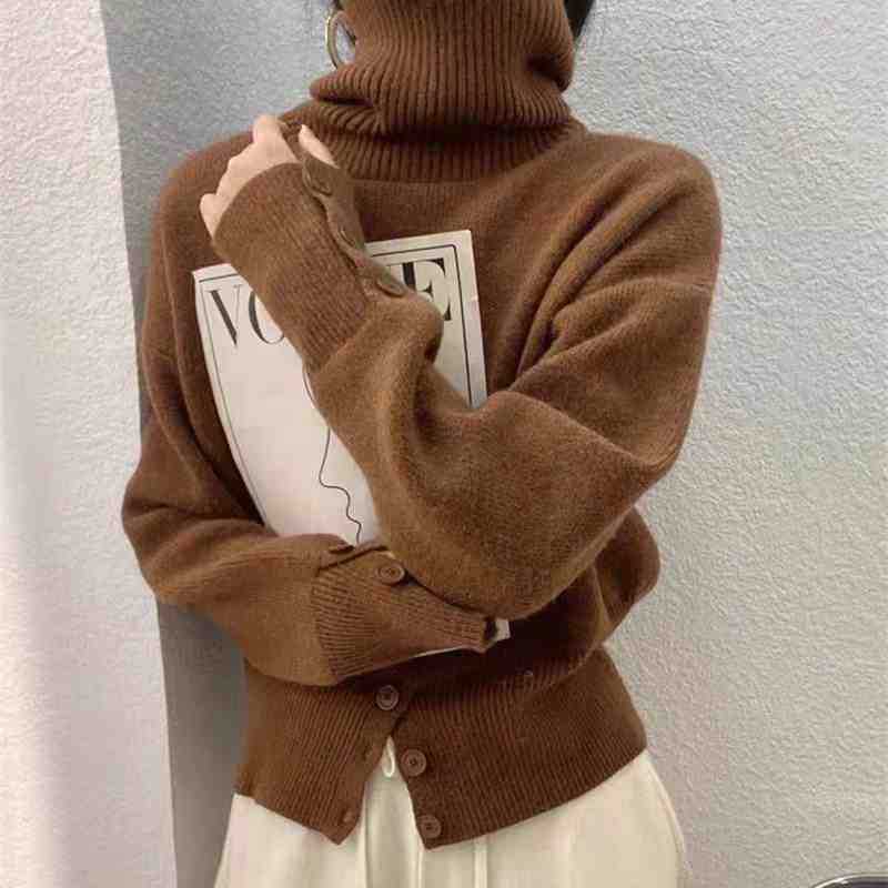 Autumn and Winter New High-End High-Neck Pullover Sweater for Women with Niche and Unique Design Knitted Sweater Tops