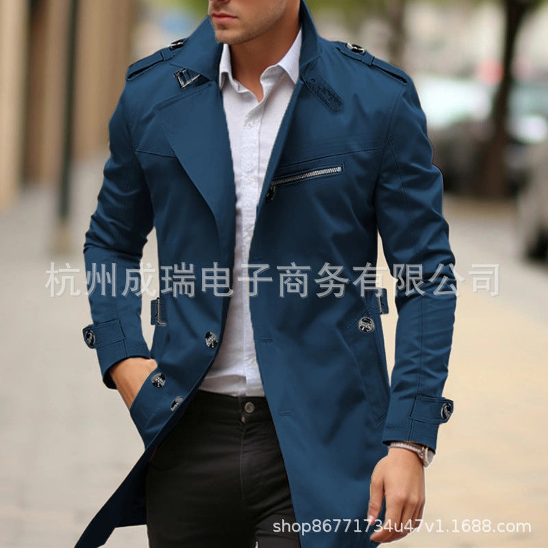 Independence War New European Size Men's Single-Breasted Windbreaker Jacket Outdoor