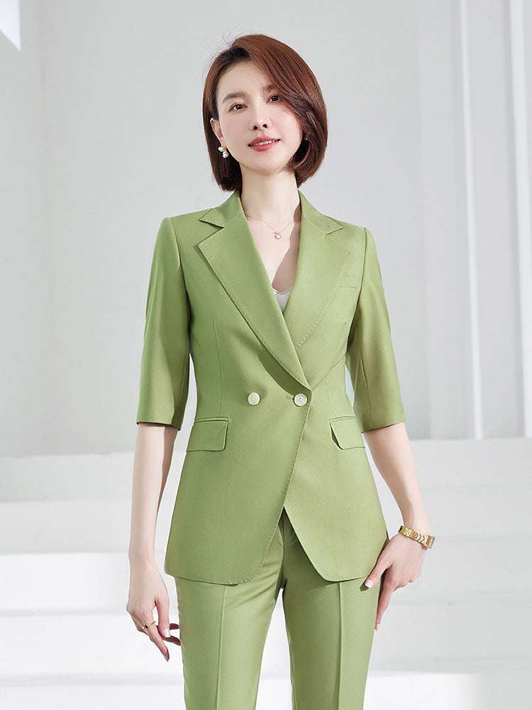 Women's Mid-sleeve suit Korean-style slim-fit professional formal wear business workwear uniform property administrative work clothes