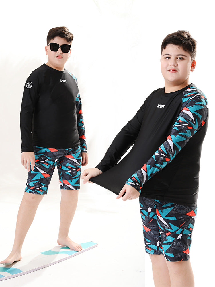 Children's Swimwear Boys' Swim Trunks 2026 New Model Kids' Swimwear for Older Children Youth Two-Piece Hot Spring Swimwear