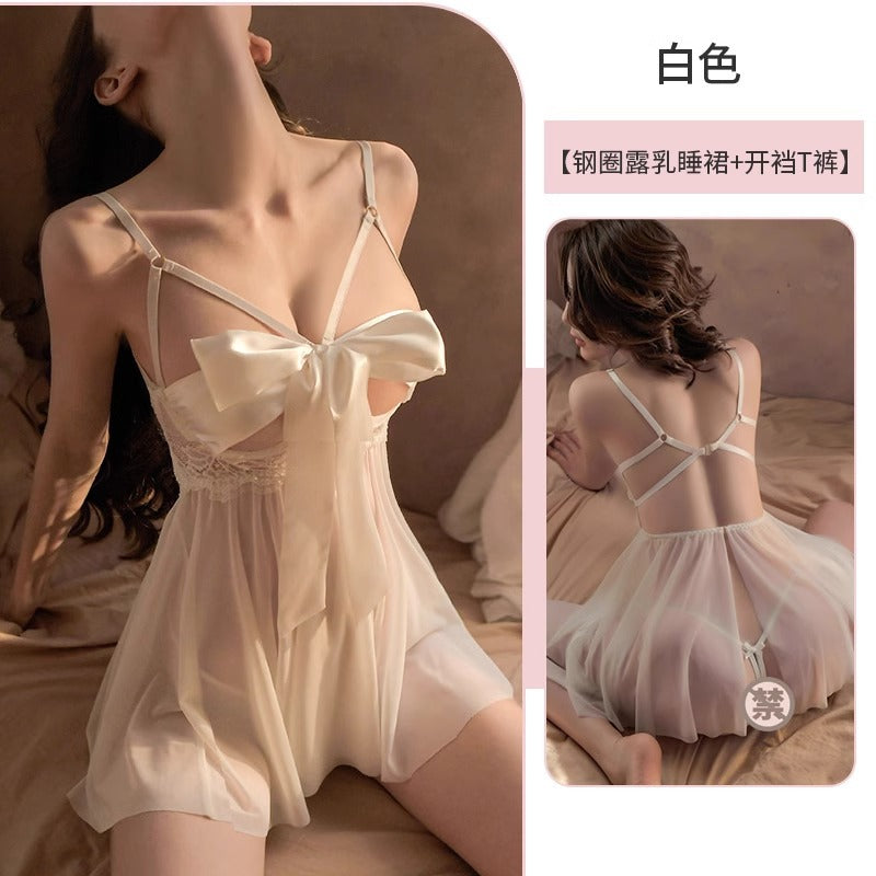 Sexy Underwear Sexy Pajamas Women's Temptation Gather Steel Bracing Small Chest Showing Big Tease Passion Hot suit