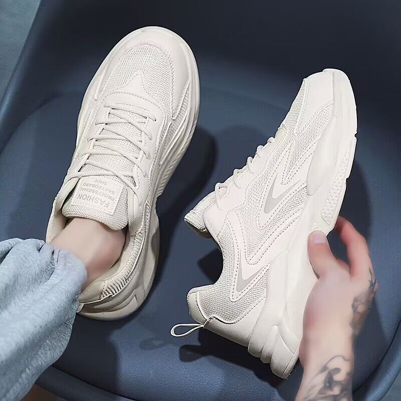 Men's Dad Shoes 2023 Spring Breathable Running Sneakers Thick-Soled Student Men's Shoes Trendy Versatile Mesh Casual Shoes