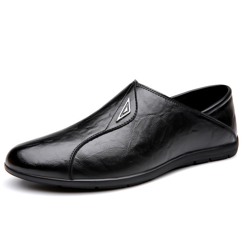 2025 New Casual Loafers Leather Shoes Men's Autumn Genuine Leather Breathable Business Formal Men's Shoes Soft Sole Beanie Shoes