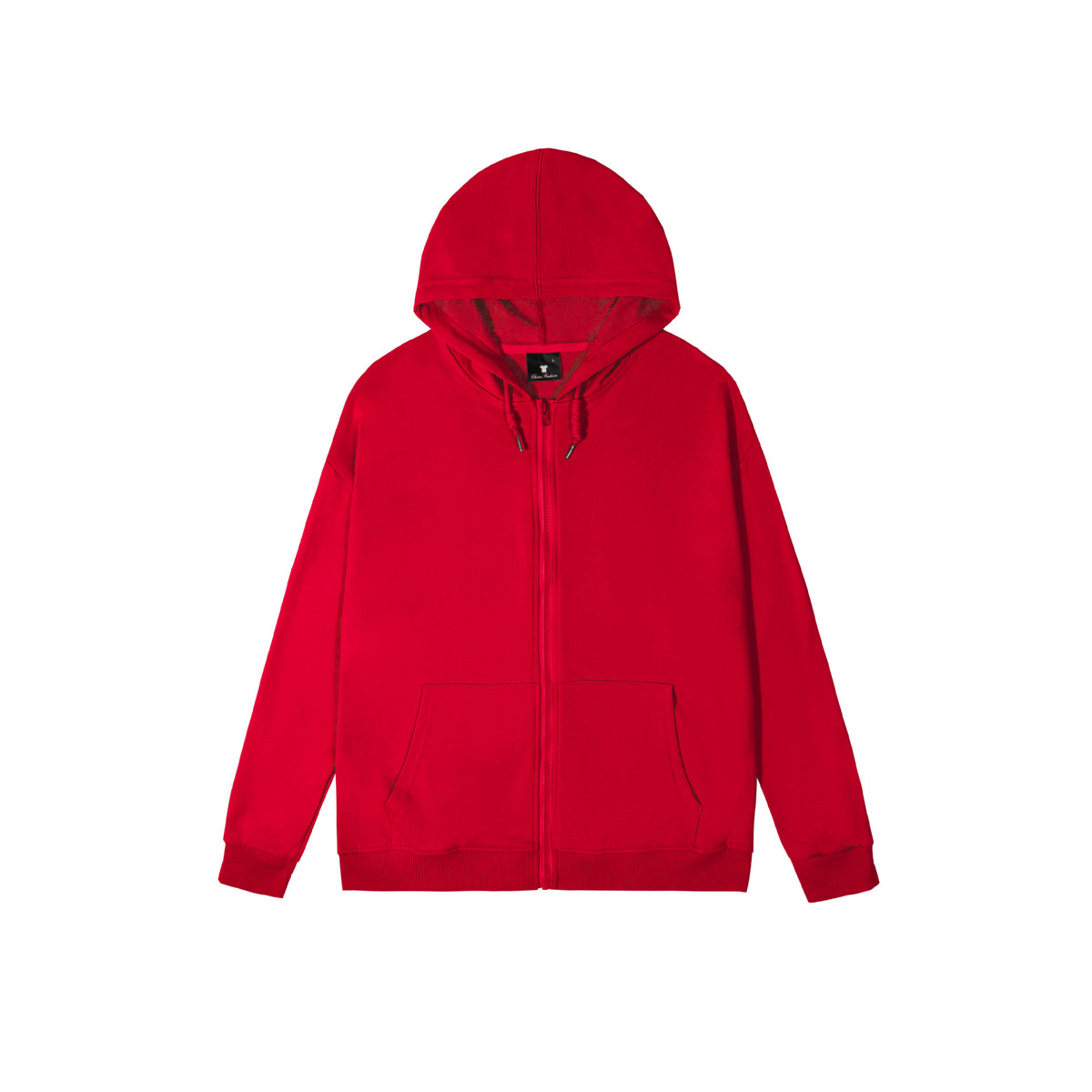 Spring and Autum Hooded Zipper Cardigan Sweatshirt Off-Shoulder Long-Sleeved Pure Color Xiyin Cross-Border Temu Loose Version