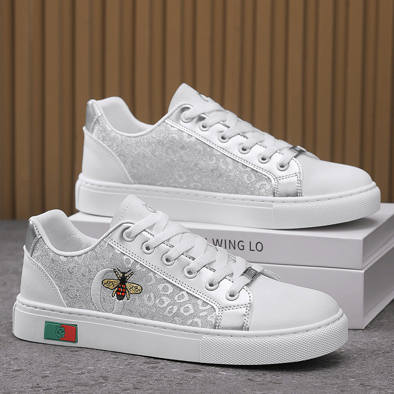 Spring Men's Fashion Embroidered Trendy Sneakers Versatile Comfortable Classic Student Low-Top Round-Toe Casual Shoes