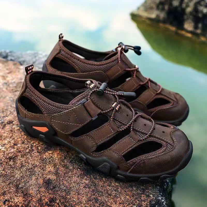 Wholesale Sandals Men's Summer Fashion Leather Shoes Youth Outdoor Daily Lightweight Breathable Beach Shoes