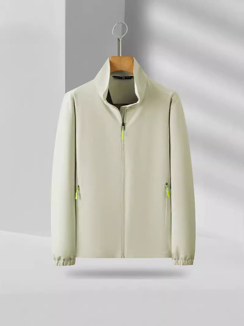 2025 Autumn/Winter 7788 Style Outdoor Loose-Fitting 160g Stand-Up Collar Zip-Up Jacket Windbreaker Business Workwear