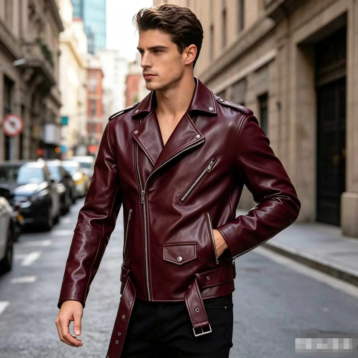 2025 Autumn/Winter New Men's Pu Leather Jacket, Large Size Men's Leather Clothing for Foreign Trade, Aliexpress Amazon Motorcycle Leather Jacket