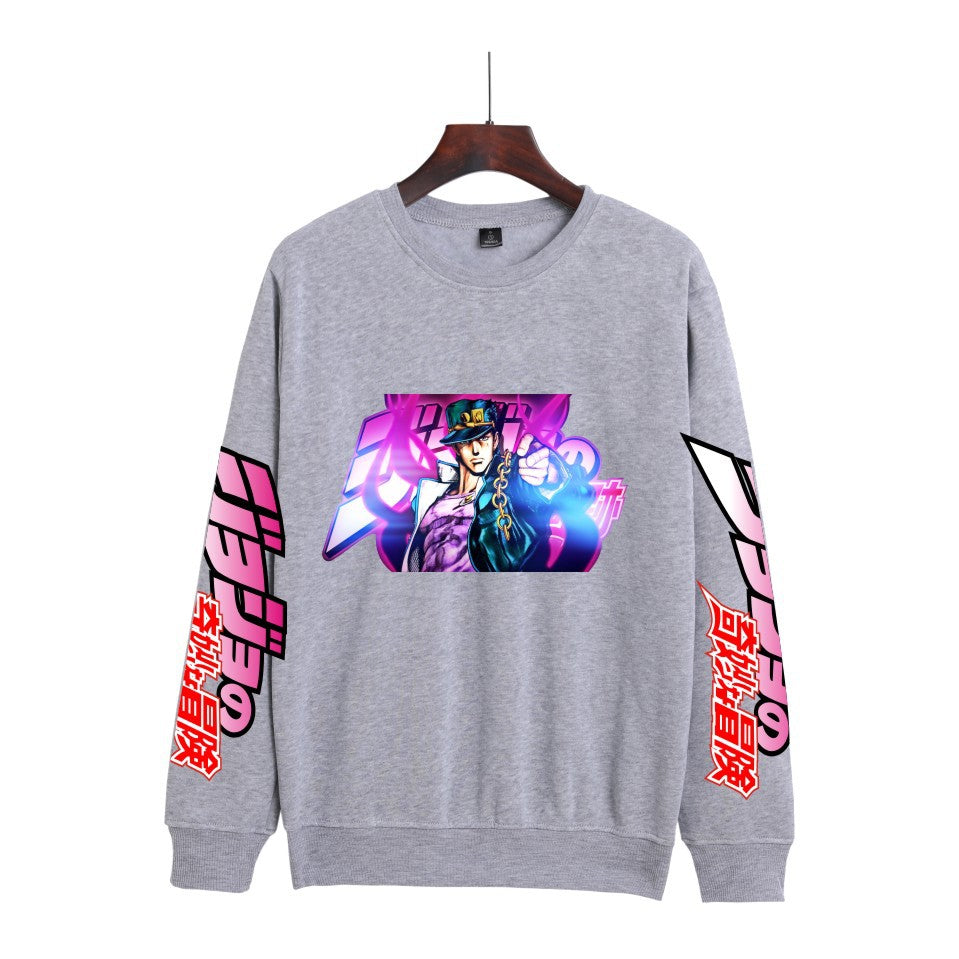 Cross-border Hot Hoodie JOJO's Wonderful Adventure Popular Printing Casual Men's and Women's Round Neck Sweater Autumn and Winter Fashion Spot
