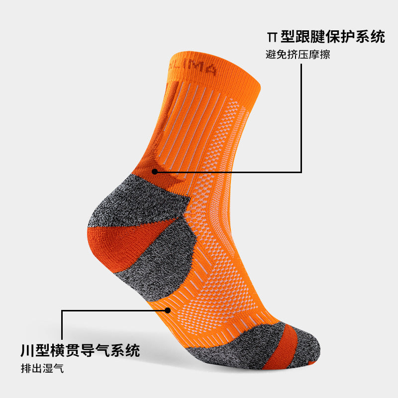 Professional Sports Socks with Towel Bottom, Thickened Mid-Tube, Men's and Women's Marathon Quick-Drying Running Socks, Basketball Socks, Running Equipment