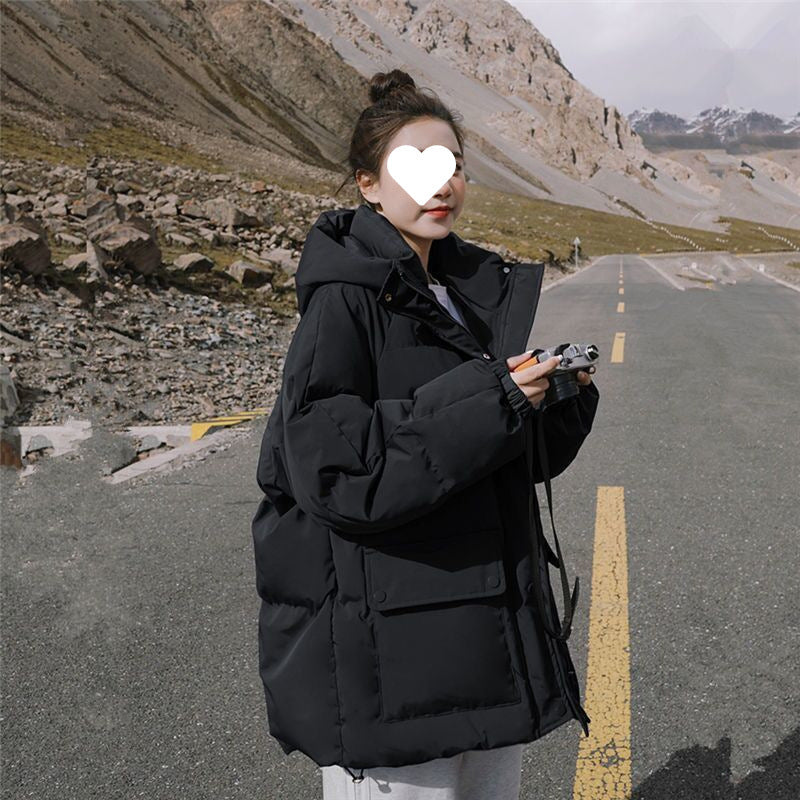Women's Cotton Jacket Winter 2025 New Loose Student Puffer Jacket Short Thickened Hooded Cotton Coat Versatile Outerwear Cotton Padded Jacket