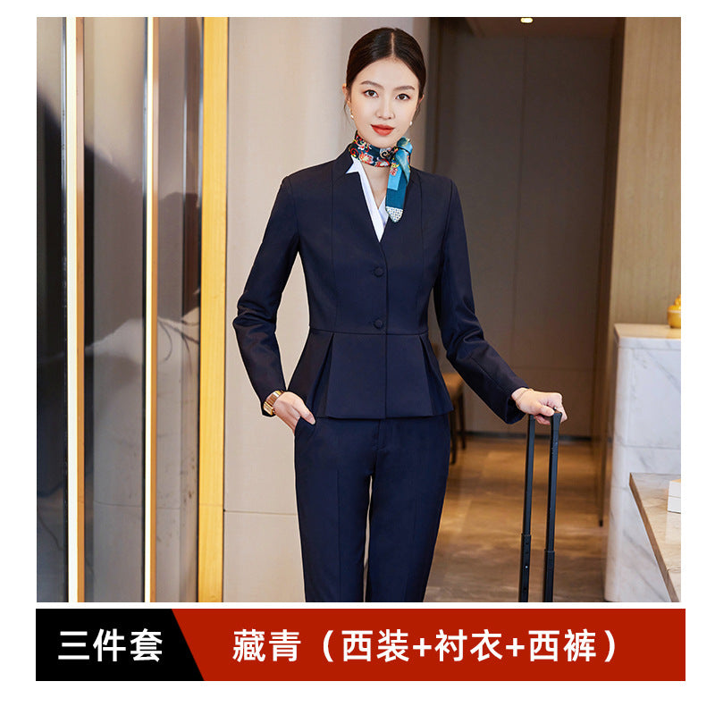 Professional suit suit women's Spring and Autumn 2023 new fashion temperament capable sales department real estate consultant work clothes