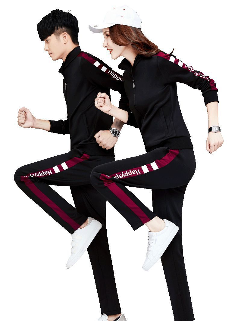 Sports suit Men's Spring and Autumn New Men's and Women's Sportswear Couple Clothes Running Clothes Casual Loose Two-piece School Uniform Set