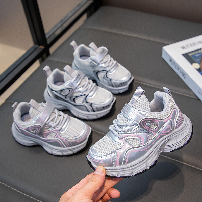 Children's Sports Shoes 2025 Spring & Fall New Popular Fashion Internet Celebrity Soft Sole Dad Casual and Comfortable Sports Shoes Trend