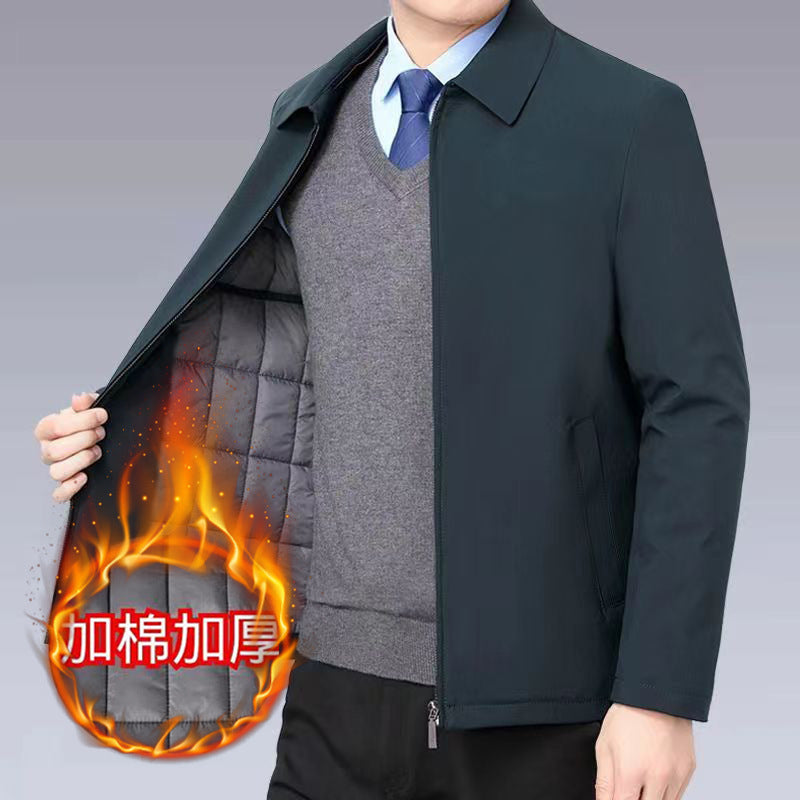 Manufacturer Wholesale Middle-Aged and Elderly Dad Jackets Men's Spring and Autumn Middle-Aged High-End Executive Jackets Button Casual Tops