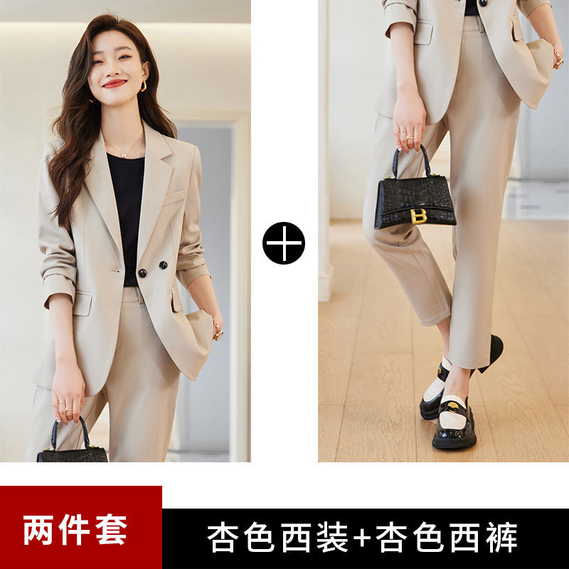 Blue small suit jacket for women Spring and Autumn new design temperament casual business wear suit suit formal wear