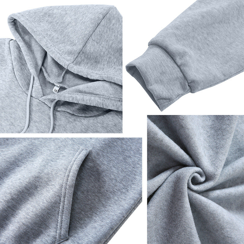Foreign Trade Cross-border Auntie Love Printing Hooded Sweatshirt Autumn and Winter European and American Men's and Women's Jacket Coat Loose