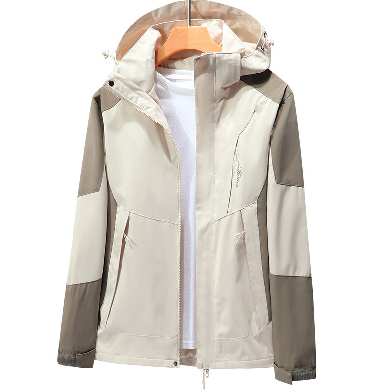 Jackets for Men and Women, Windproof and Waterproof Outdoor Sports Mountaineering Clothing, Fashionable and Trendy Spliced Color Hooded Jackets