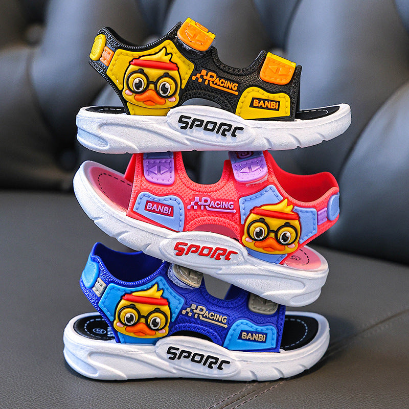 Boys Sandals 2025 Summer Large Children Non-slip Soft Bottom Velcro Casual Beach Shoes Girls Baby Shoes