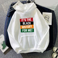 Black IT'S THE BLACK printed hooded hooded sweater autumn and winter European and American men's and women's goodwill coat cross-border