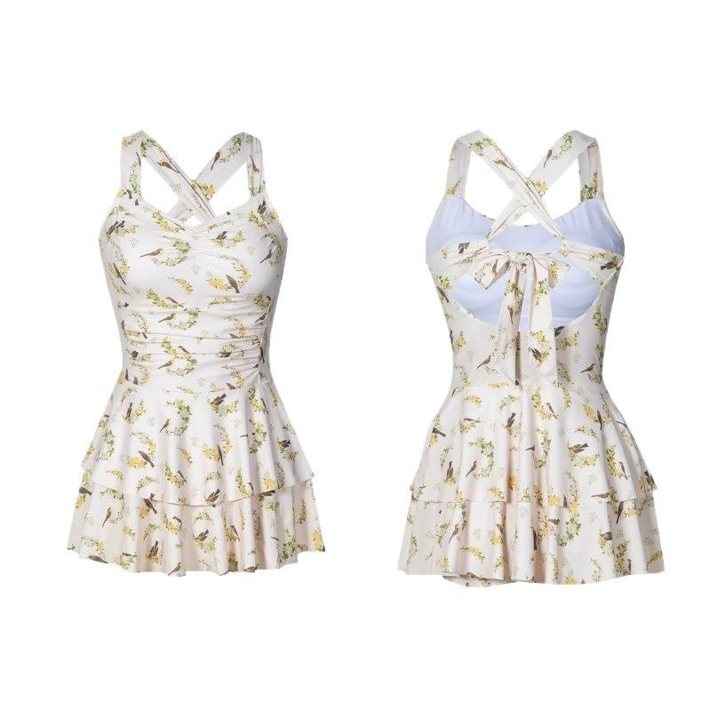 Swimwear Women's 2025 New High-end Sense Conservative Girl's Floral Slim-fit Slim-fit Hot Spring Vacation Swimwear