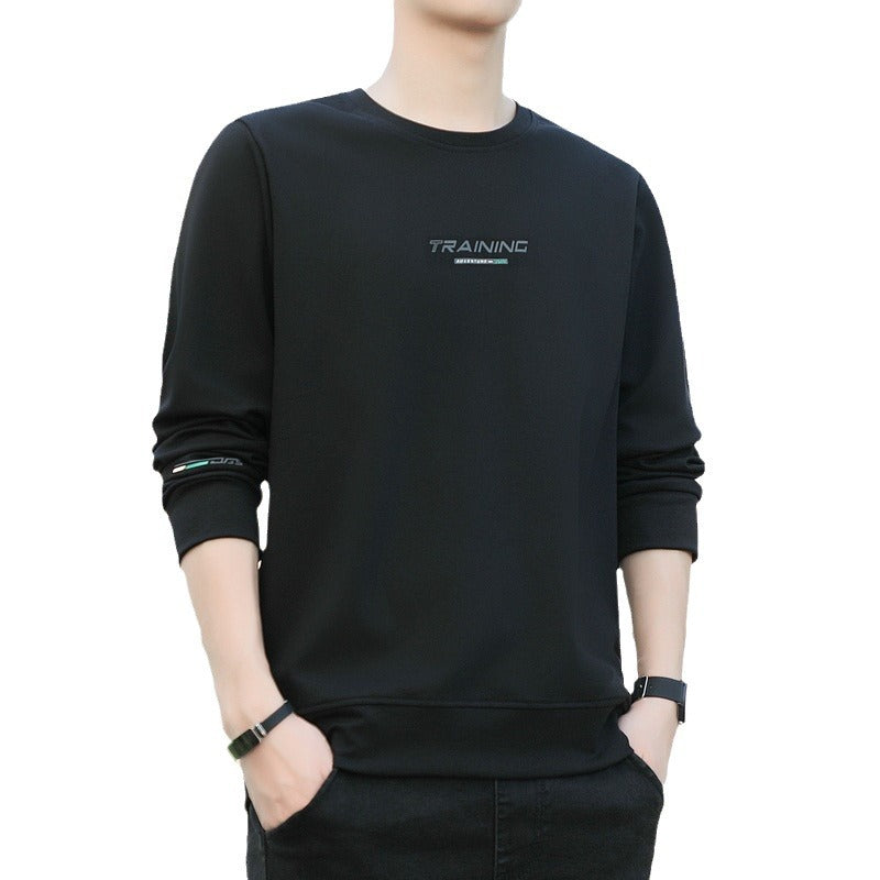 Sweater Men's Spring and Autumn New Cotton Loose Casual Long-sleeved T-shirt Men's Trendy All-match Base Shirt Top
