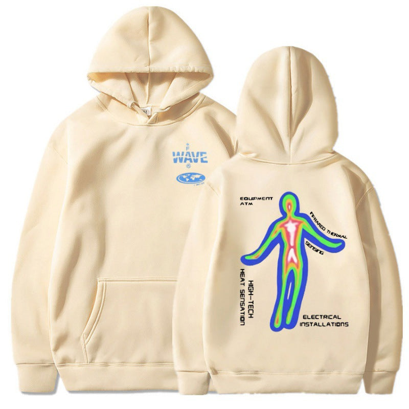 [Cross-border European Code] Skeleton Thermal Imaging Graphic Print Hoodie