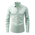 Cross-Border Four-Way Stretch Shirt Men's Shirt Wrinkle-Free and Anti-Wrinkle Amazon Export Thin Cardigan Long-Sleeved Shirt for Men
