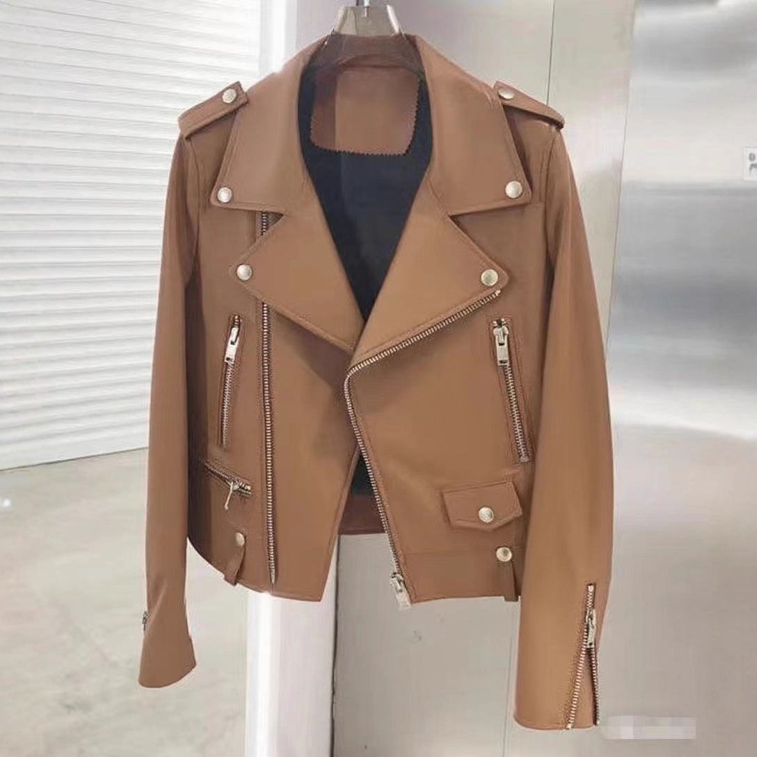 Foreign Trade Men's Clothing Wholesale Men's Motorcycle Leather Jacket 2025 Spring, Autumn and Winter New Leather Jacket Korean Style Slim Men's Leather Jacket