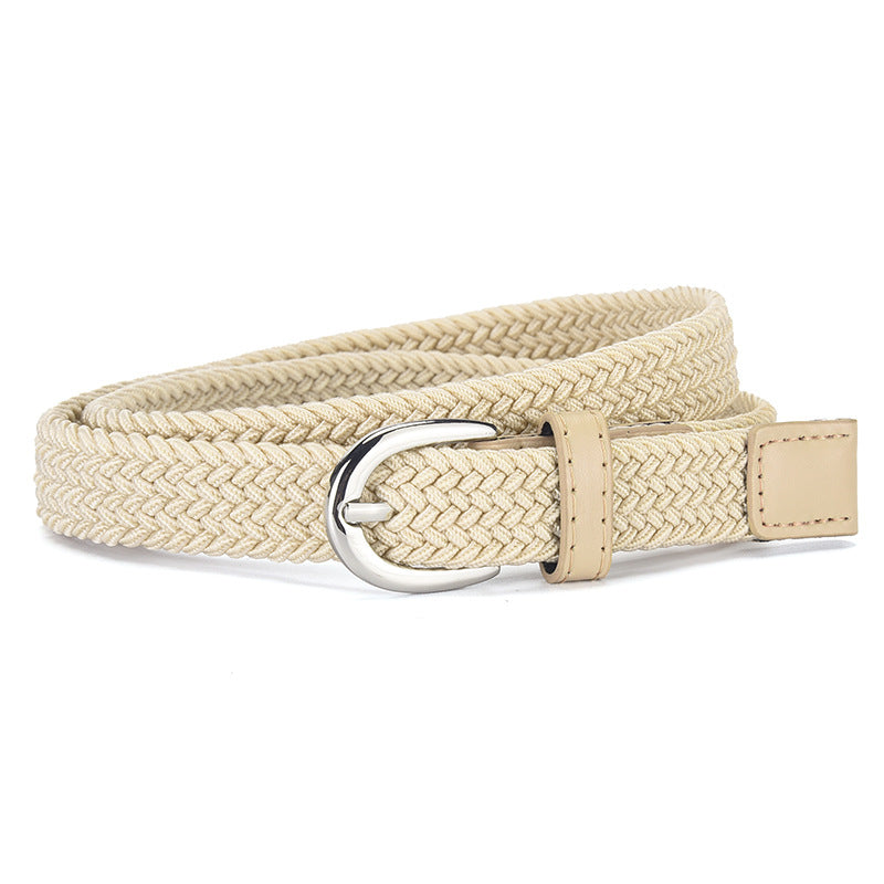 Children's Canvas Belt Unisex Military Training Pants Belt Women's Fashion Elastic Elastic Woven Lazy Belt