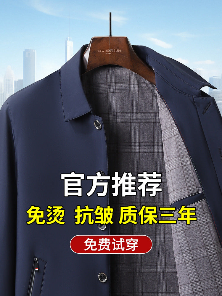 Men's Jackets Spring and Autumn Middle-Aged and Elderly Men's Wear In-Stock Business Coats Wholesale Casual Executive Business Gentleman