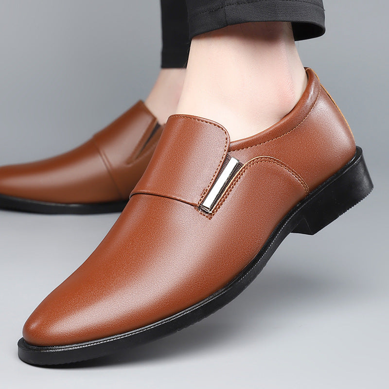 2026 Autumn and Winter New Men's Leather Shoes British Style Soft-Soled Men's Casual Shoes Business Formal Shoes Groom's Wedding Shoes