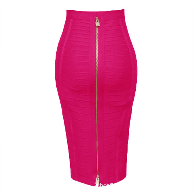 Bandage Skirt Stripesd Zipper Double-Open Sexy High-Waist Hip Skirt Skirt