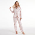 Foreign Trade Cross-border Silk Color Striped Trousers Long-sleeved Home Clothes European and American Style Women's Pajamas Lady pajamas