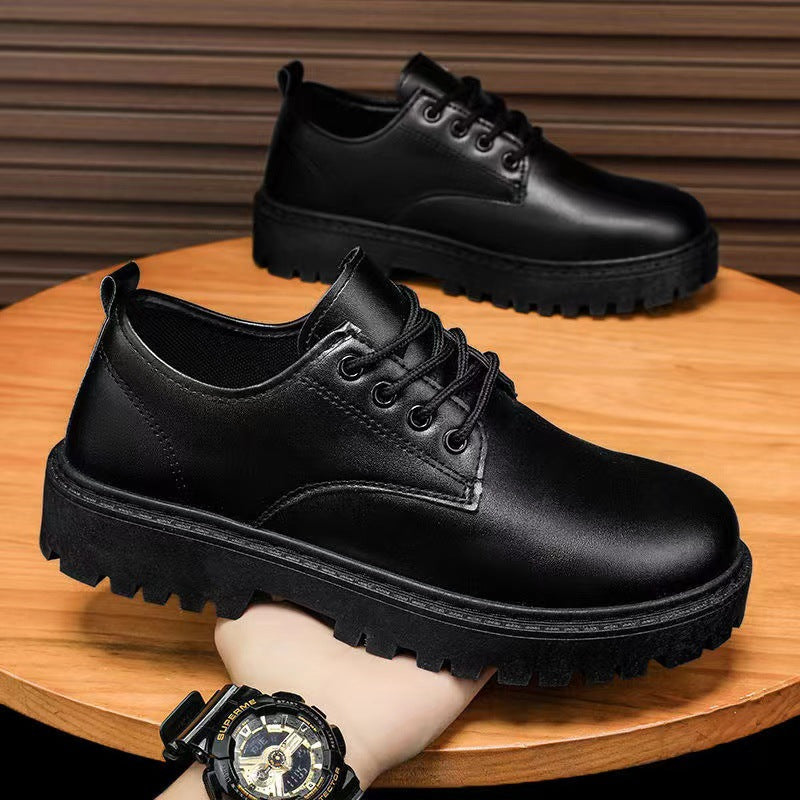 2025 New Summer Men's Leather Shoes Black Formal Business Youth British Style Casual Versatile Work Men's Shoes