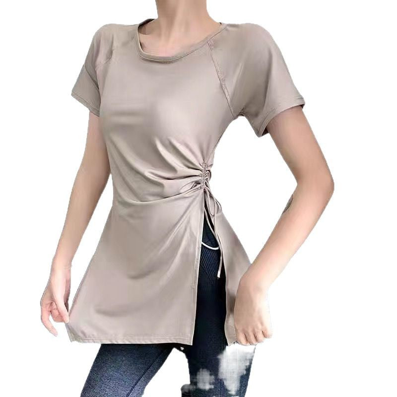 Yoga Tops for Women Summer New Quick-Drying T-Shirts for Women Running Sports Blouses Short-Sleeved Long Loose Slimming Look Fitness Clothes
