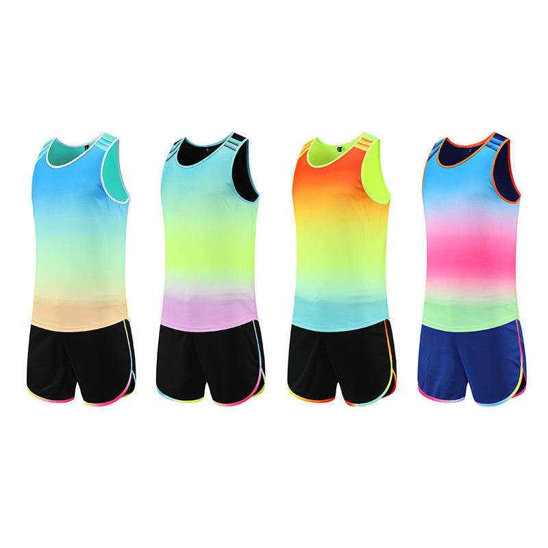 Track and Field Clothing Customized Sports Student Sprint Competition Training Clothing Printed with Logo Marathon Running Vest Sportswear Printed Number