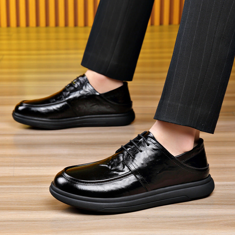 Men's Leather Shoes, New Popular Model 2025, Business Formal Men's Lace-Up Shoes, Casual Versatile Groom's Wedding Shoes