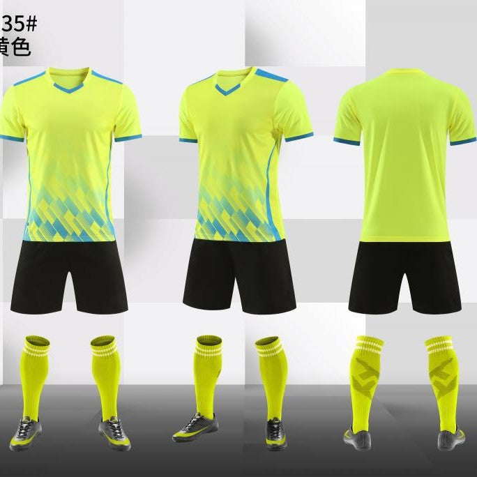 Football uniform suit printing adult children football match training team uniform short sleeve jersey printing number sportswear