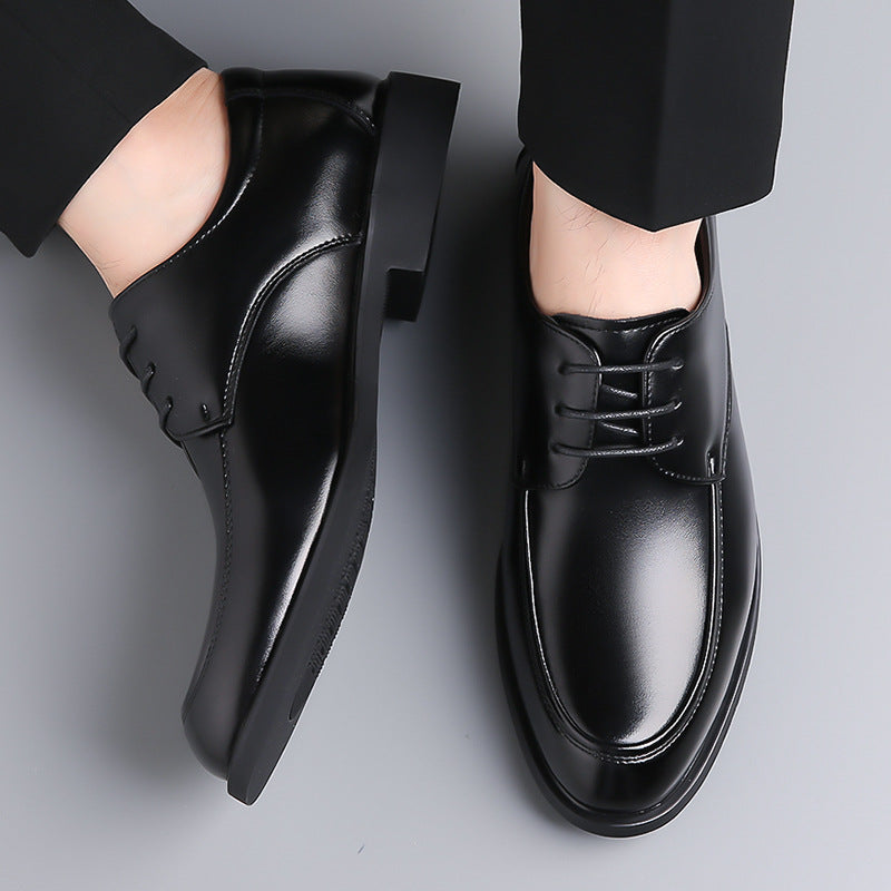 Non-Slip Men's Shoes, New Autumn Style, British Style Black Men's Leather Shoes, Business Formal Pointed-Toe Suit Shoes, Breathable Men's Shoes