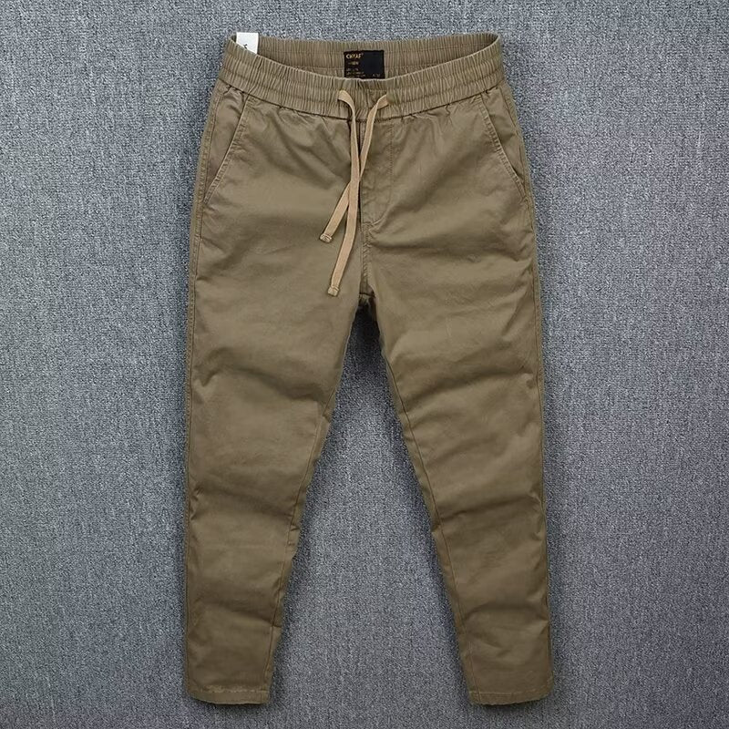 Autumn Boys All-match Teenager Trendy Brand Casual Pants Solid Color Korean Style Simple High Street Handsome Stretch Breathable Trousers