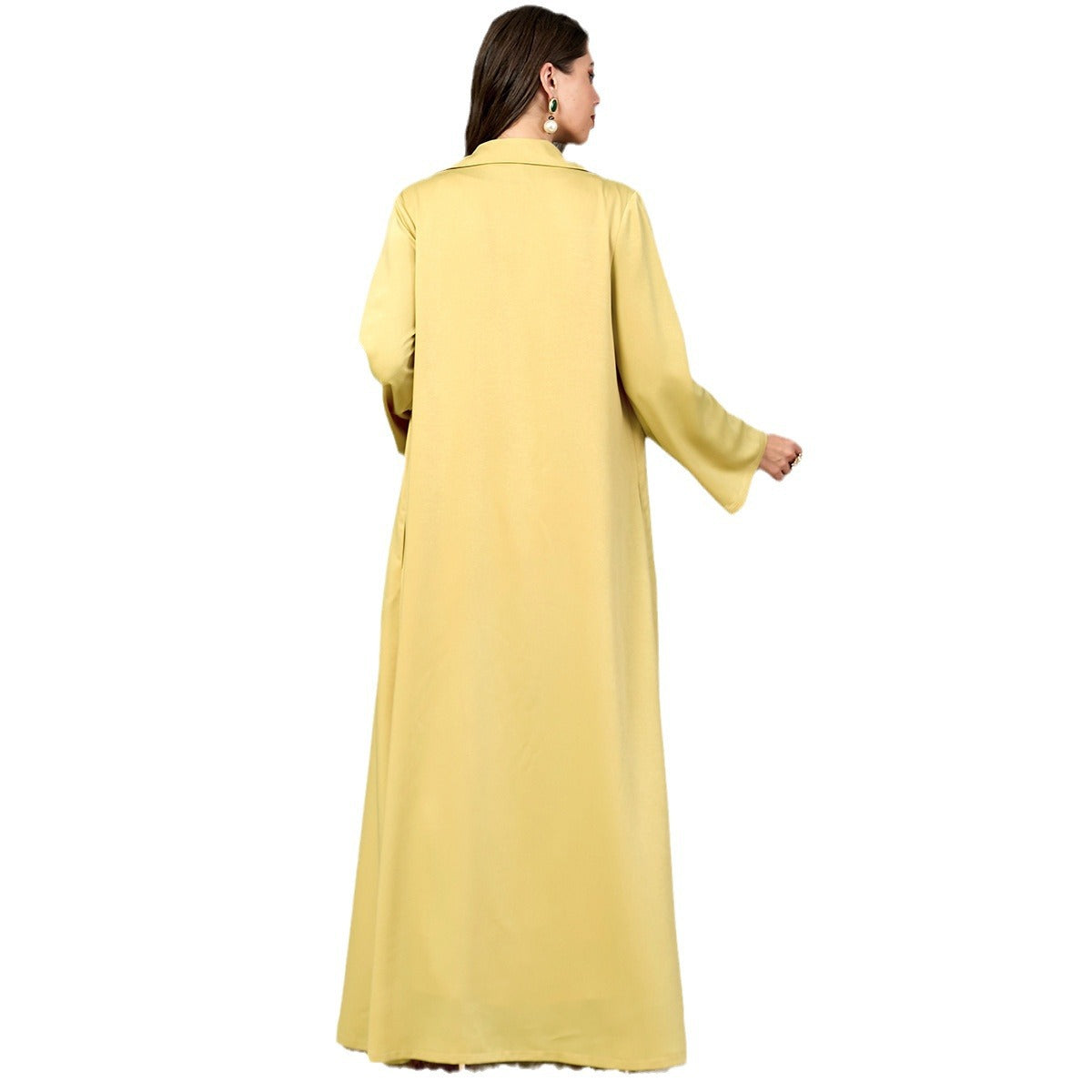37992025 Autumn and Winter Hot-Selling Yellow Lapel Jacket Women's Fashionable Long-Sleeved Outerwear