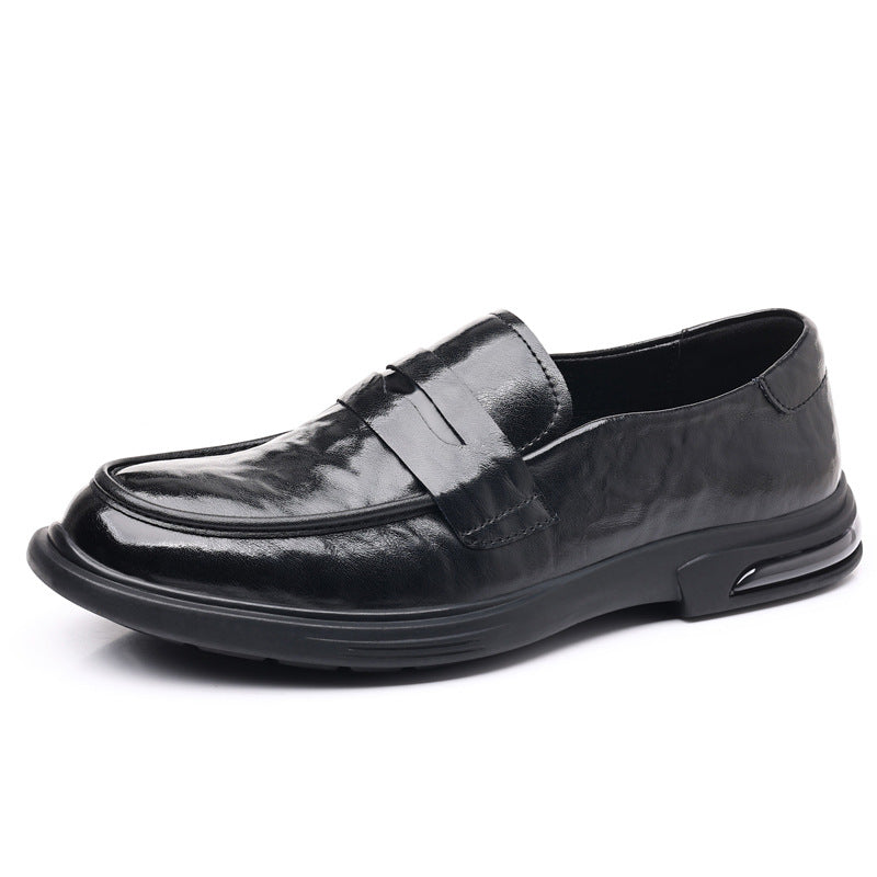 Men's Casual Leather Shoes 2026 New Style Cowhide Formal Business Leather Shoes Non-Slip Slip-On High-End Men's Shoes Wholesale
